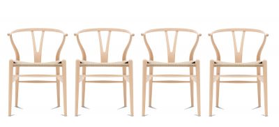 CH24 Wishbone Chair / Y-Chair Stuhl Buche geseift 4-er Set Carl Hansen & Søn